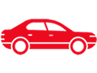 Red sedan icon representing used cars available for purchase.
